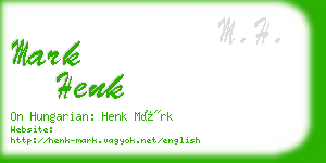 mark henk business card